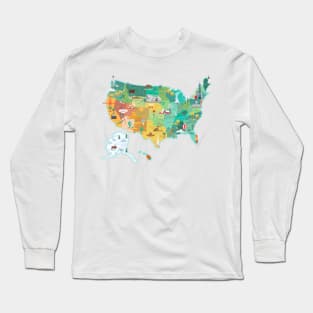 USA tourist map Long Sleeve T-Shirt